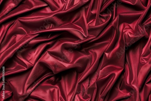 Wallpaper Mural Close up of a red silky fabric with soft flowing folds. The texture of the material is smooth and slightly shiny. Torontodigital.ca