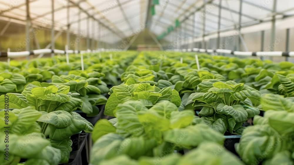 Automated greenhouse with climate control, agriculture tech, optimal growing conditions Automated greenhouse with climate control, agriculture tech, optimal growing conditions