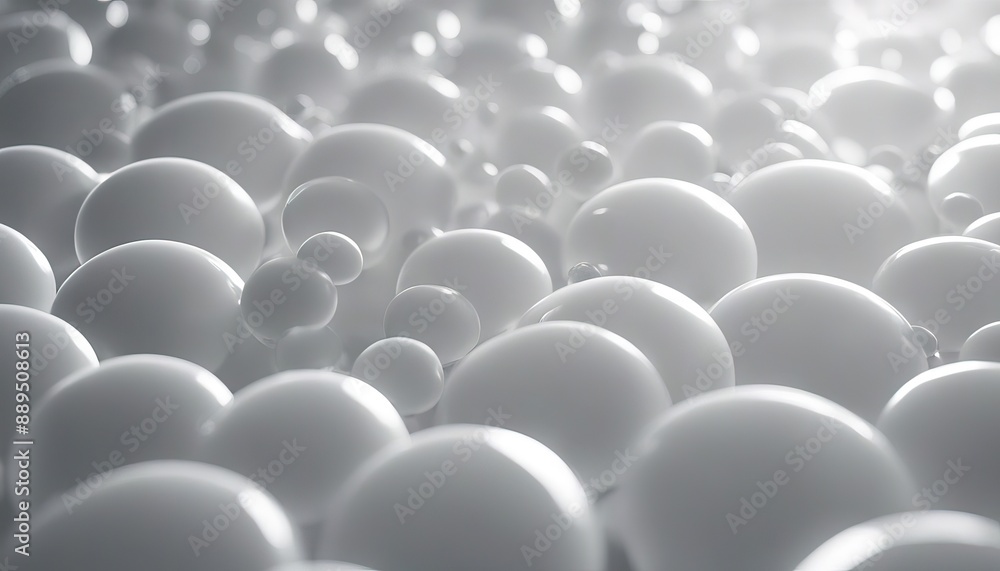 Fototapeta premium White Circles Growing 3D Animation Seamless Loop stock video stock videoCircle Backgrounds White Color Stereoscopic Image