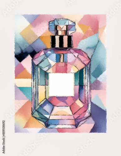 Digital Illustration of Perfume Bottle