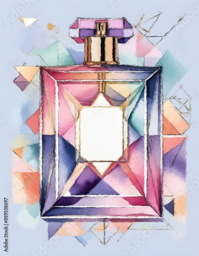 Digital Illustration of Perfume Bottle