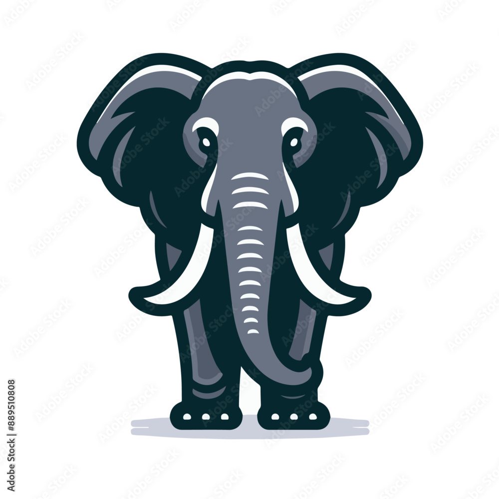 flat vector logo of an elephant. flat vector logo of an elephant.