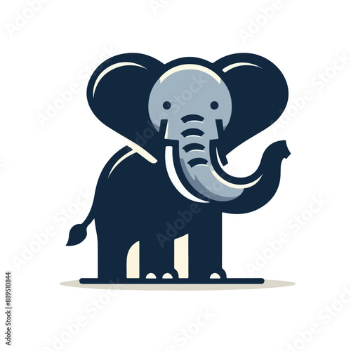 flat vector logo of an elephant.