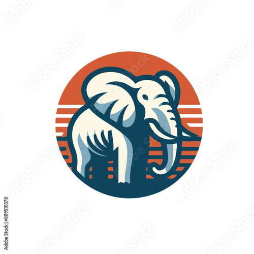 Wallpaper Mural flat vector logo of an elephant. Torontodigital.ca