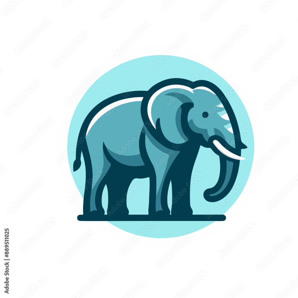Obraz premium flat vector logo of an elephant.