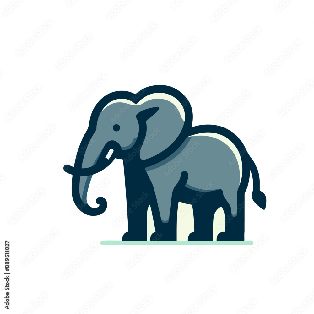 flat vector logo of an elephant. flat vector logo of an elephant.