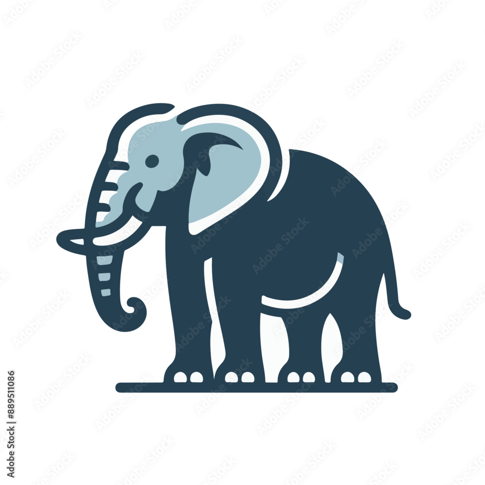 flat vector logo of an elephant. flat vector logo of an elephant.