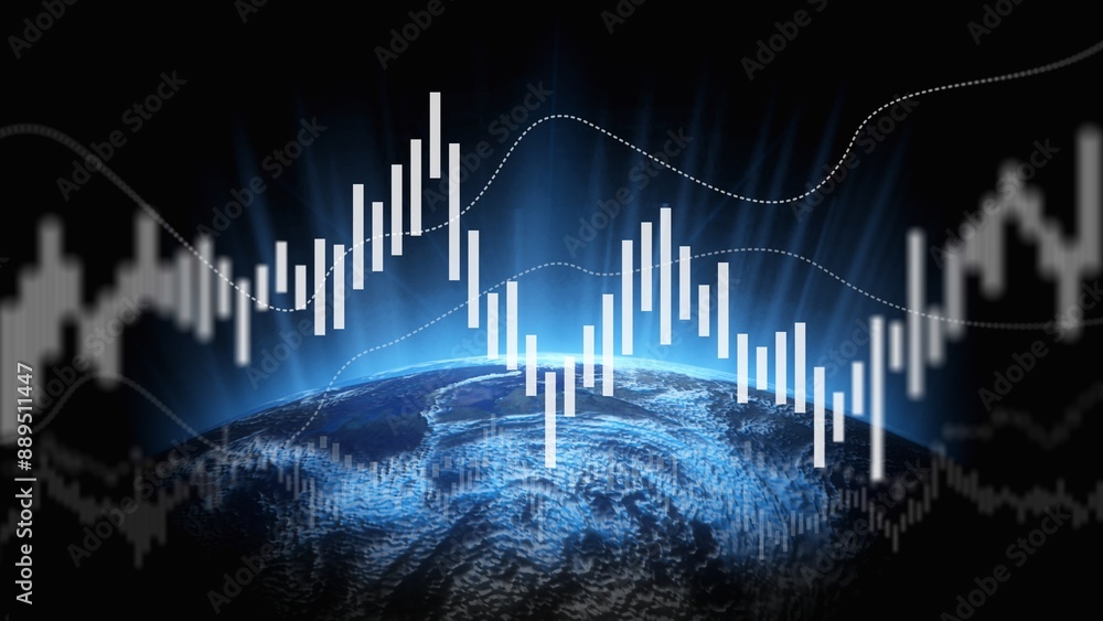 Image of infographic interface and globe space. Image of infographic interface and globe space.