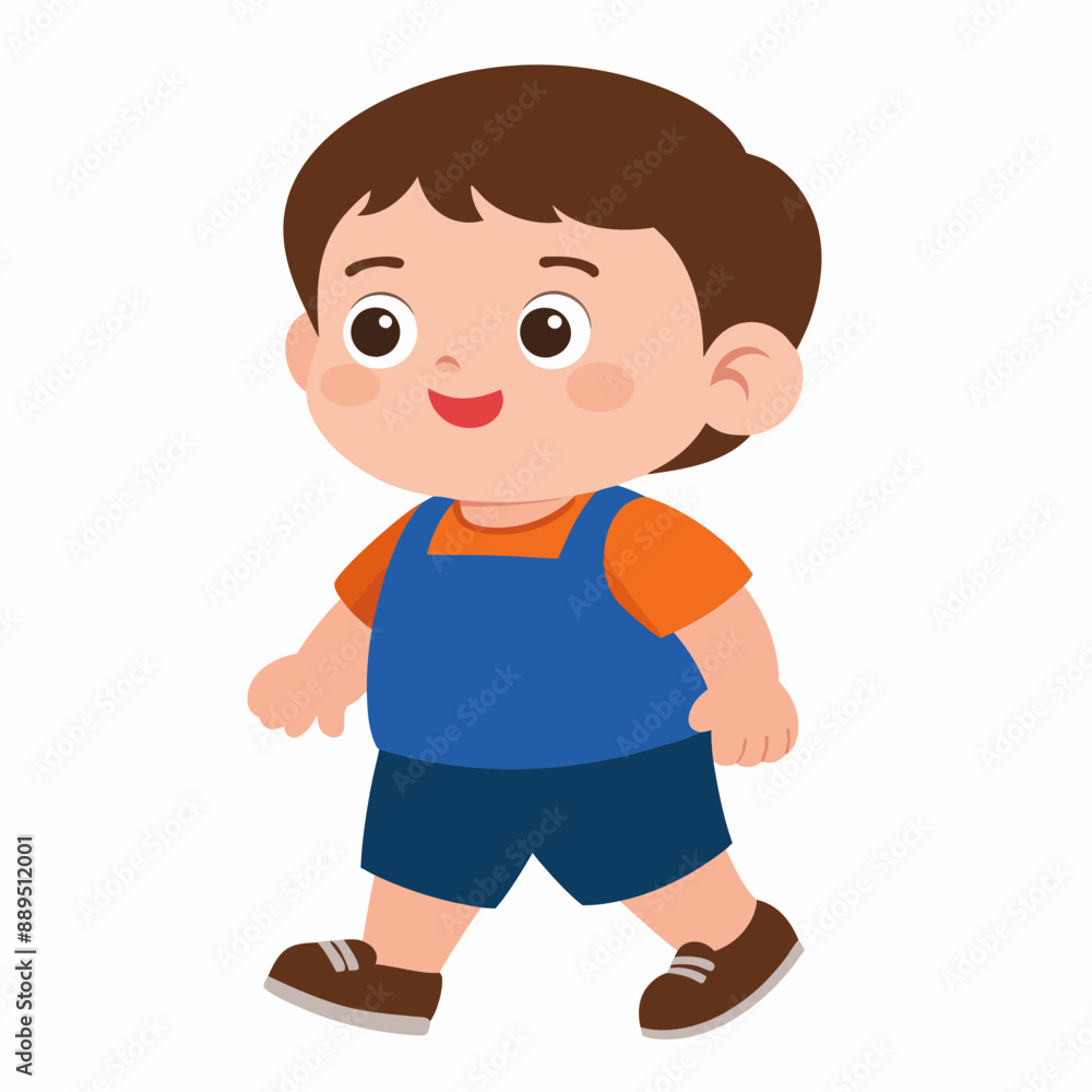 cute boy walking vector illustration cute boy walking vector illustration