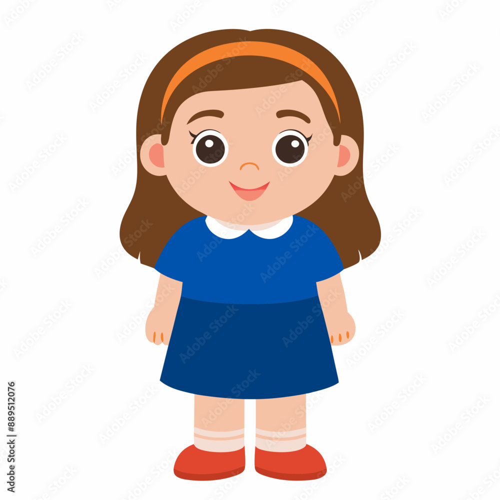 happy cute little girl vector illustration happy cute little girl vector illustration
