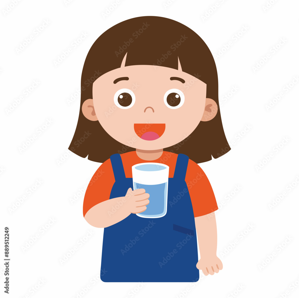 happy cute little kid girl drink milk happy cute little kid girl drink milk
