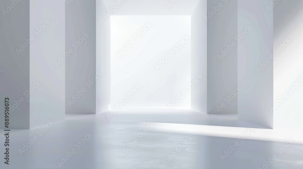 Fototapeta premium soft gradient white background, minimal, simple, copy space in the middle. AI generated image