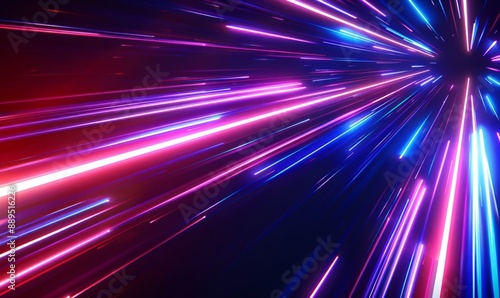 Vivid light rays zooming from center