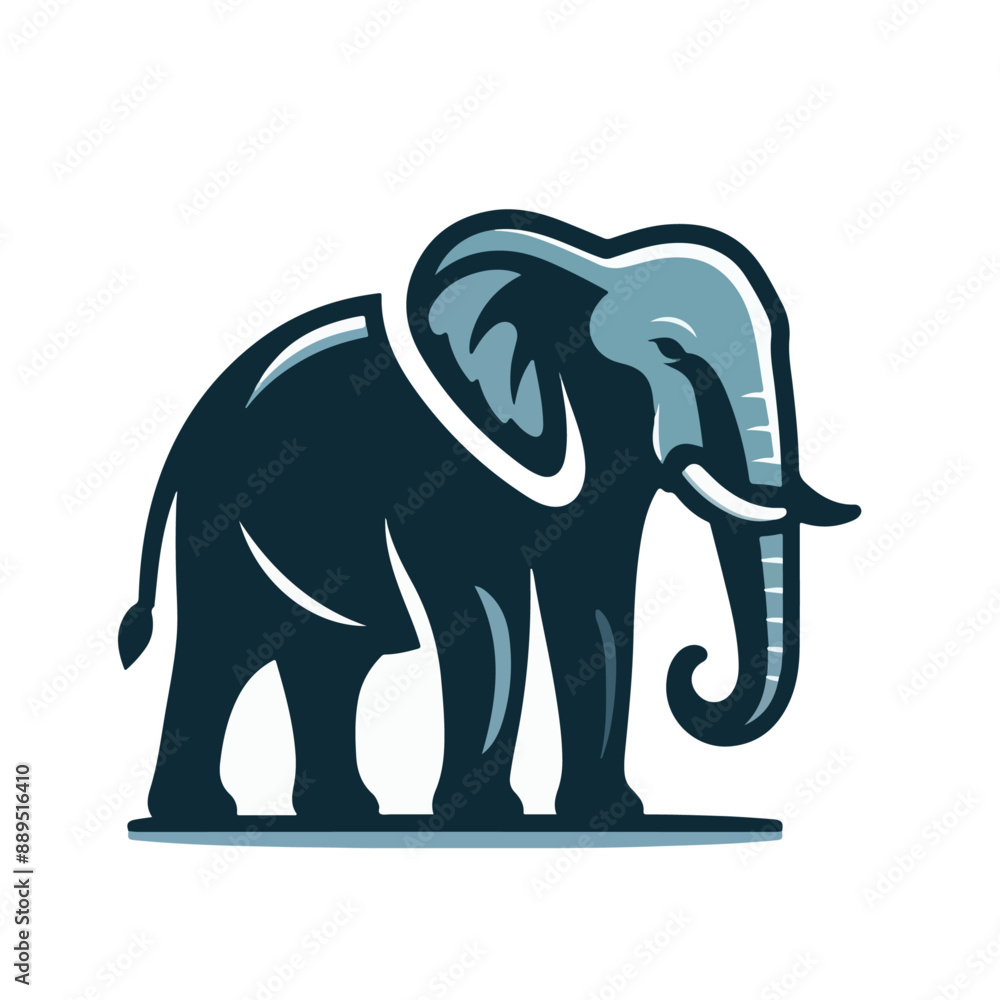 Obraz premium flat vector logo of an elephant.