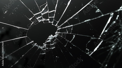 Black glass broken, wallpaper, the brokenness and damage