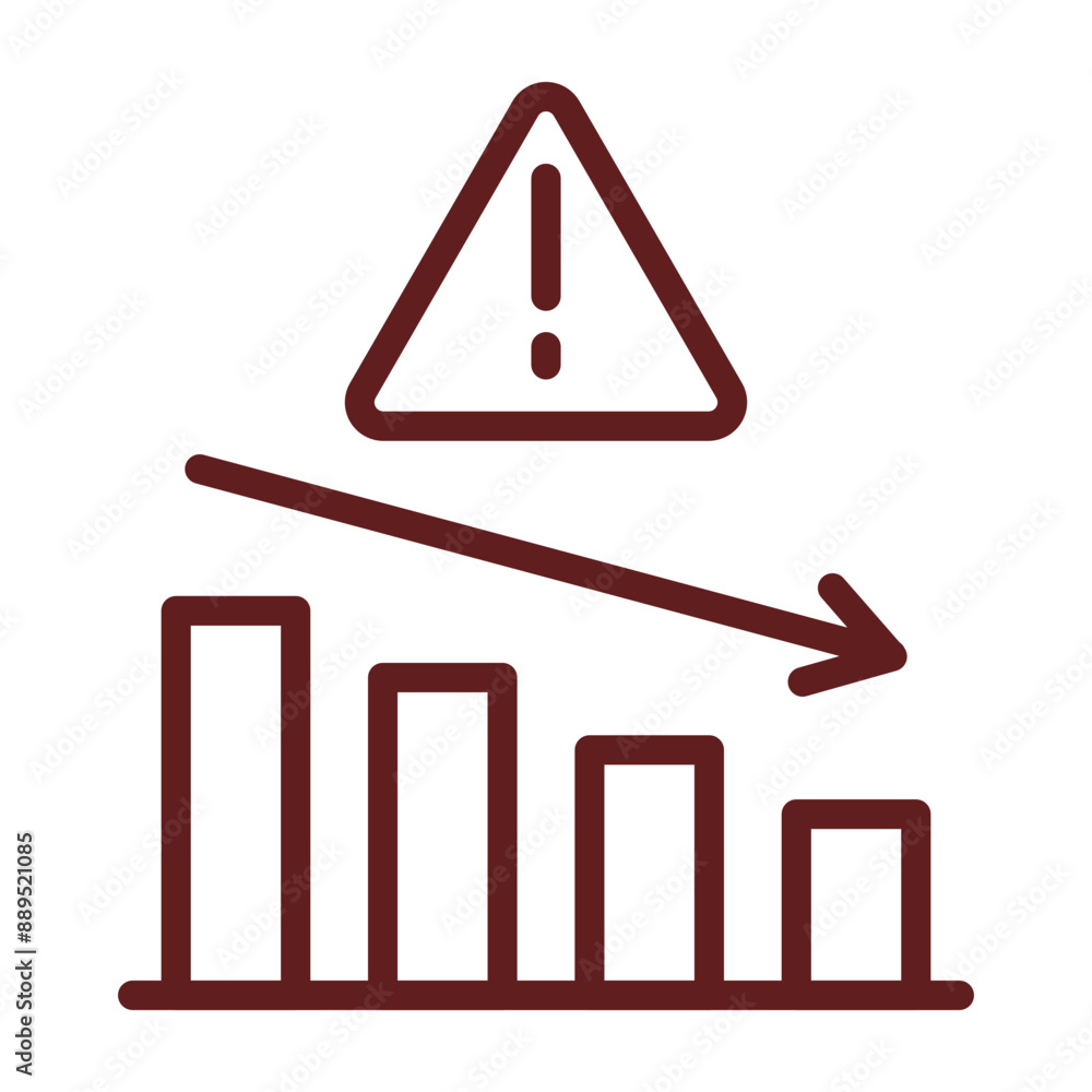 Reduce Business Risk Vector Line Maroon Icon Design Reduce Business Risk Vector Line Maroon Icon Design