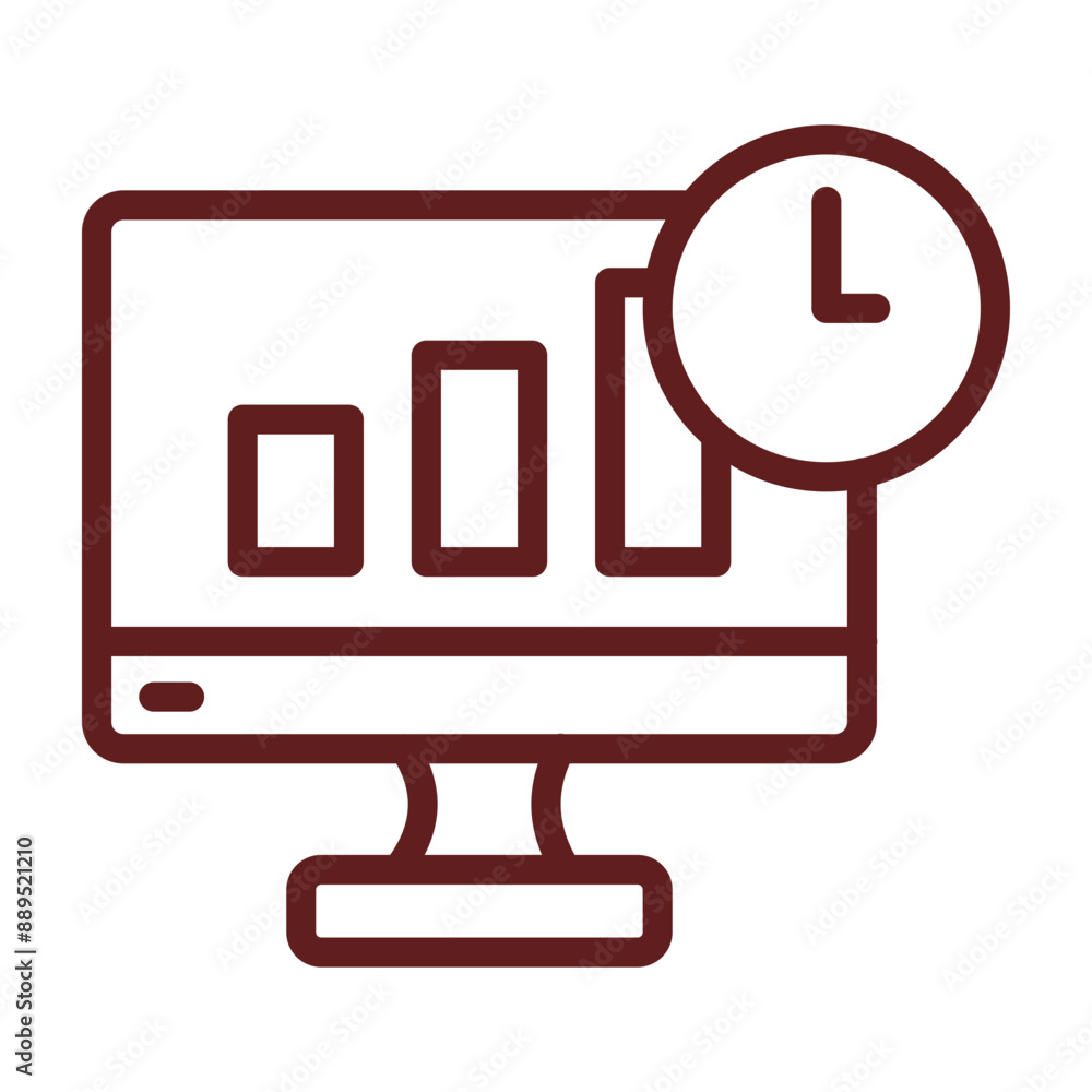 Investment Timing Vector Line Maroon Icon Design Investment Timing Vector Line Maroon Icon Design