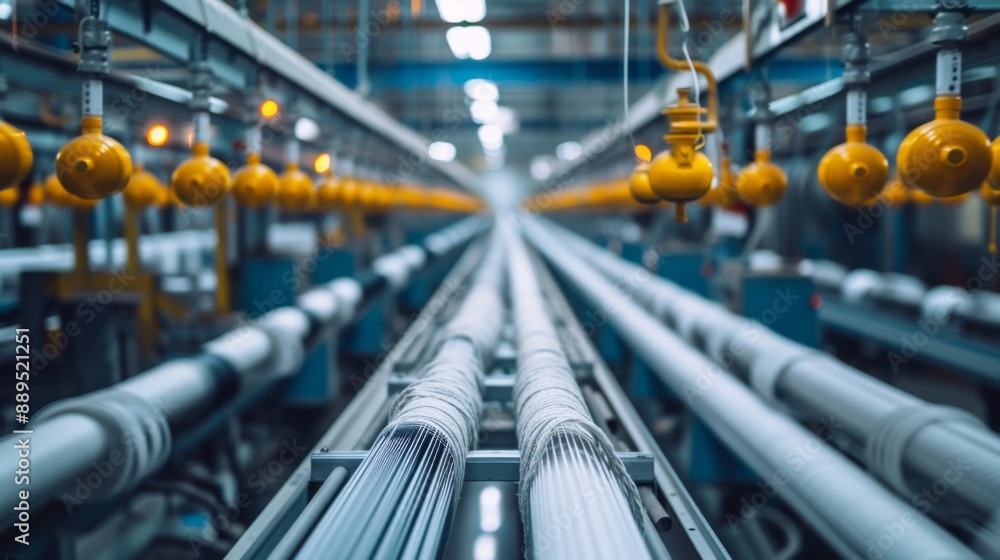 Naklejka premium Spinning production line in a factory