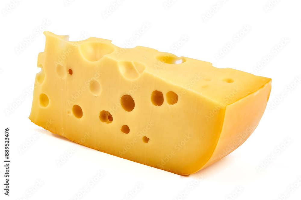 Maasdam cheese, isolated on white background. Maasdam cheese, isolated on white background.