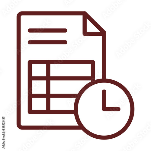 Deadline Vector Line Maroon Icon Design