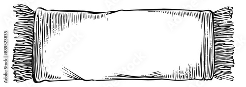 towel engraving black and white outline