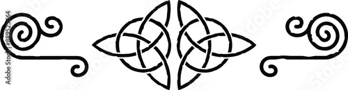 Celtic Spiral Lines and Two Triquetras Graphic