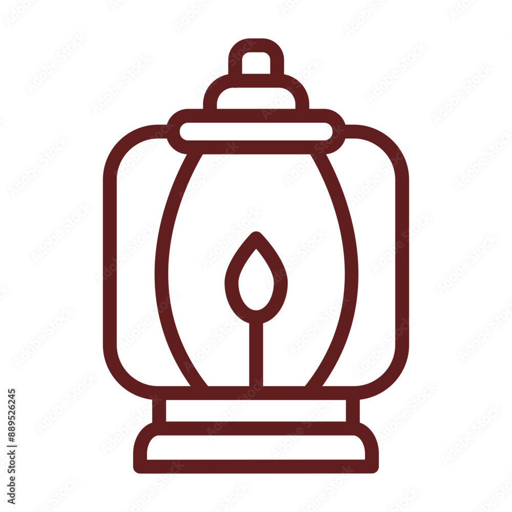 Lantern Vector Line Maroon Icon Design Lantern Vector Line Maroon Icon Design