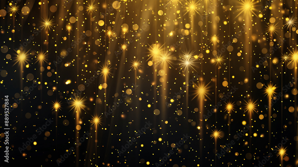 The gold hanging star isolation background, Illustration The gold hanging star isolation background, Illustration