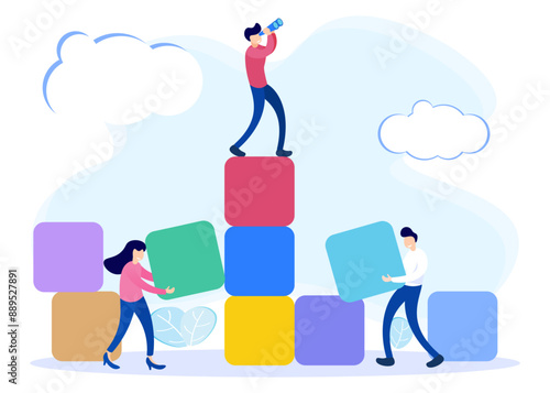 Canvas-taulu Illustration vector graphic cartoon character of leadership
