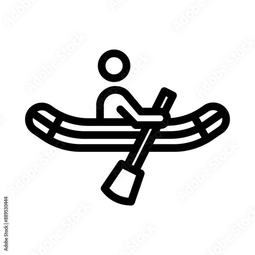19 life raft line icon illustration vector graphic