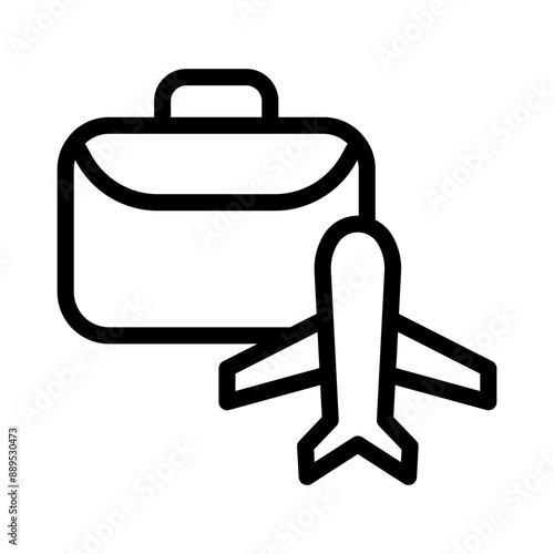 21 business trip line icon illustration vector graphic