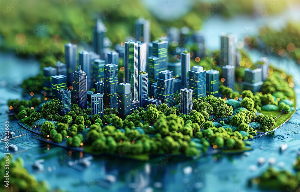 Fototapeta premium Green energy is the energy of the future