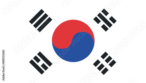 South Korea flag Vector.  photo