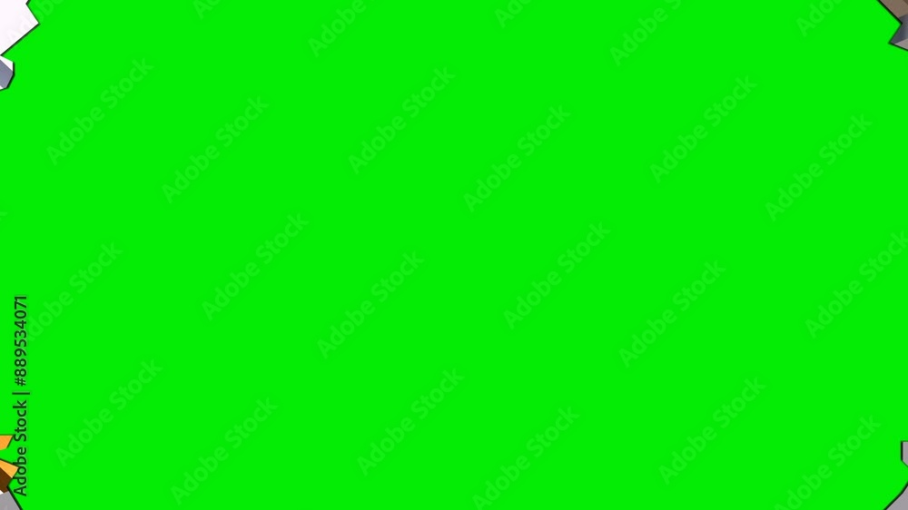 Background of gold, white and grey cubes explode, green screen. Effect for post production. 3D animation. Background of gold, white and grey cubes explode, green screen. Effect for post production. 3D animation.