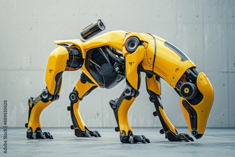 Spot is a mini robot guard designed for industrial detection and remote control. Turin, Italy - September 2021. Spot is a mini robot guard designed for industrial detection and remote control. Turin, Italy - September 2021.