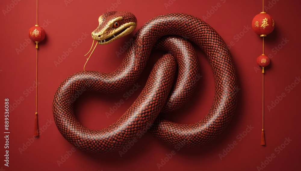 Obraz premium snake in the form of heart. snake in the snake. snake on a hook