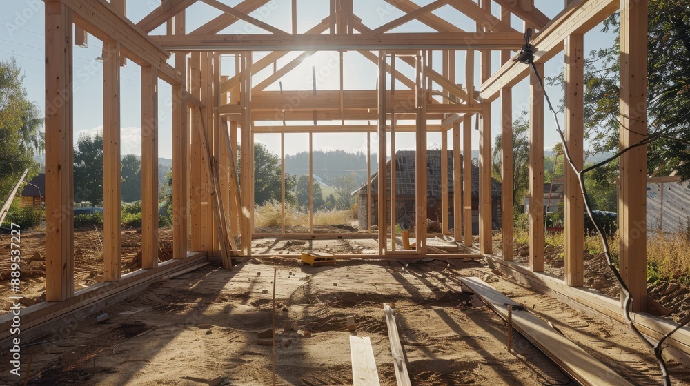 A large empty room with a lot of wood and a lot of space A large empty room with a lot of wood and a lot of space
