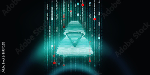 2d illustration Cyber crime and internet privacy hacking. Network security, Cyber attack, Computer Virus, Ransomware, and Malware Concept