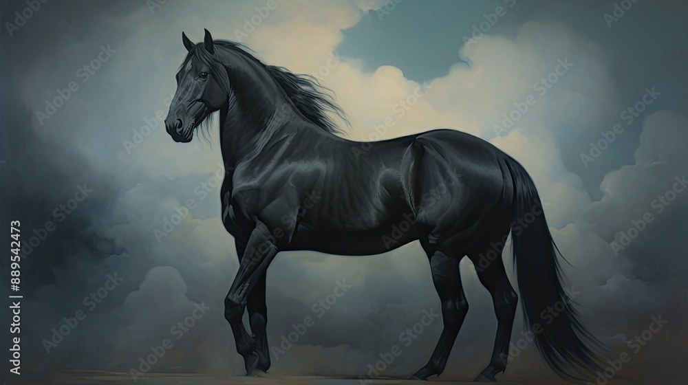 Obraz premium A black horse