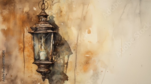 an old lantern on the wall