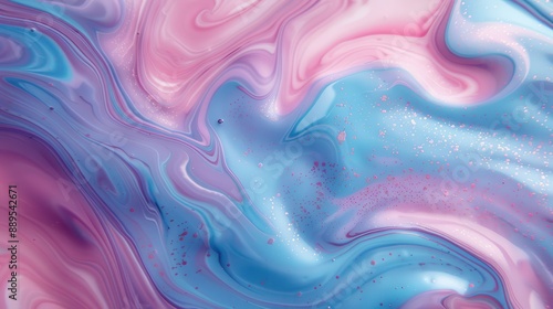 Wallpaper Mural Swirling mix of pastel blue and pink with glossy texture Torontodigital.ca