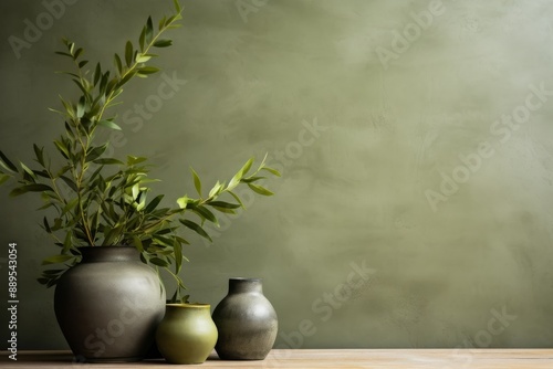 Olive colour concreate and cement wall to present product and background photo