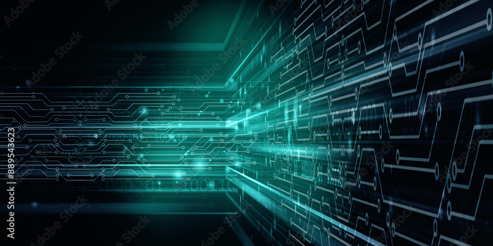 2d illustration Abstract futuristic electronic circuit technology background
2d illustration Abstract futuristic electronic circuit technology background