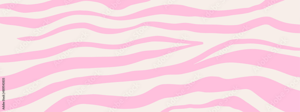 Groovy zebra pattern. Abstract zebra stripes background in groovy flat style. Animal skin tiger stripes collage background in pink and white colors. Hand drawn Groovy zebra pattern. Abstract zebra stripes background in groovy flat style. Animal skin tiger stripes collage background in pink and white colors. Hand drawn