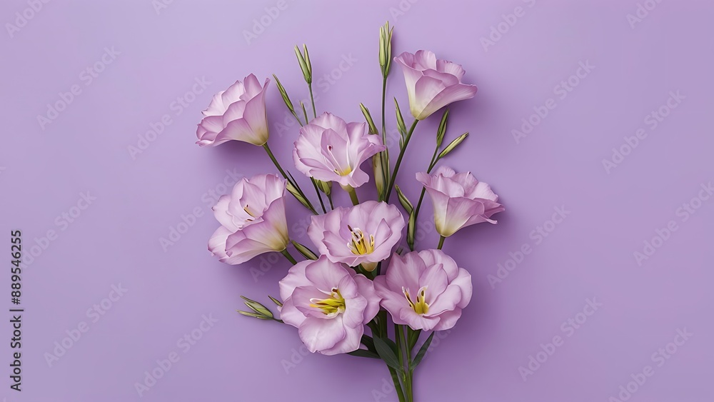 Lilac white eustoma with a lilac background Lilac white eustoma with a lilac background