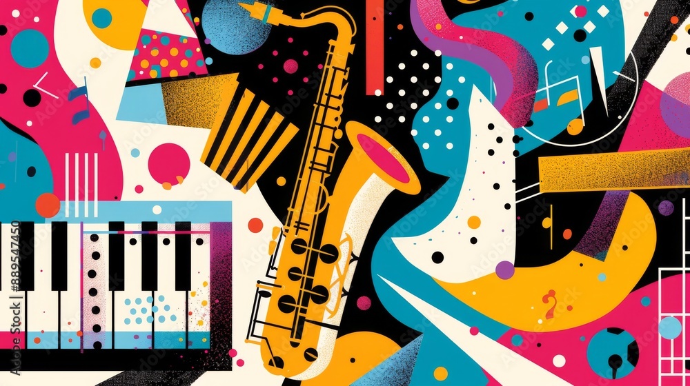 Obraz premium Abstract Jazz Music Pattern.