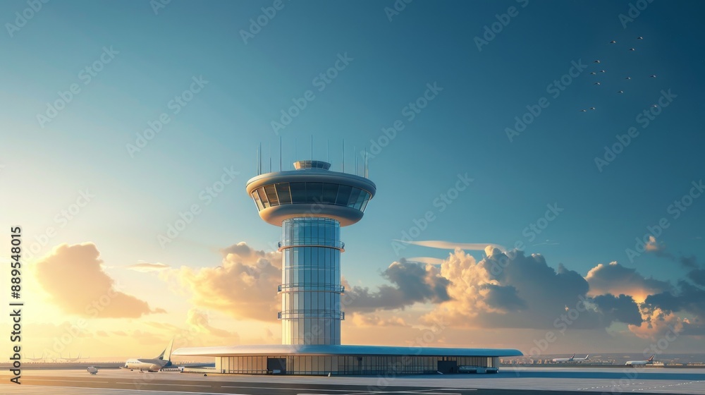 Naklejka premium Control tower of an airport