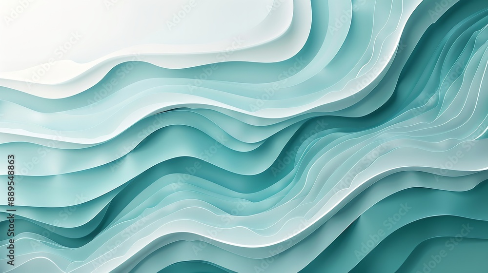 Abstract background with teal and white wavy geometric patterns creating a dynamic design. 32k, full ultra HD, high resolution Abstract background with teal and white wavy geometric patterns creating a dynamic design. 32k, full ultra HD, high resolution