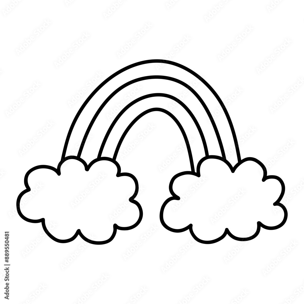 Cute rainbow isolated on white background. Vector hand-drawn illustration in doodle style. Perfect for decorations, logo, various designs. Cute rainbow isolated on white background. Vector hand-drawn illustration in doodle style. Perfect for decorations, logo, various designs.