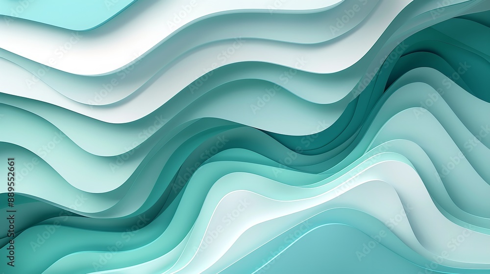 Abstract background with teal and white wavy geometric patterns creating a dynamic design. 32k, full ultra HD, high resolution Abstract background with teal and white wavy geometric patterns creating a dynamic design. 32k, full ultra HD, high resolution